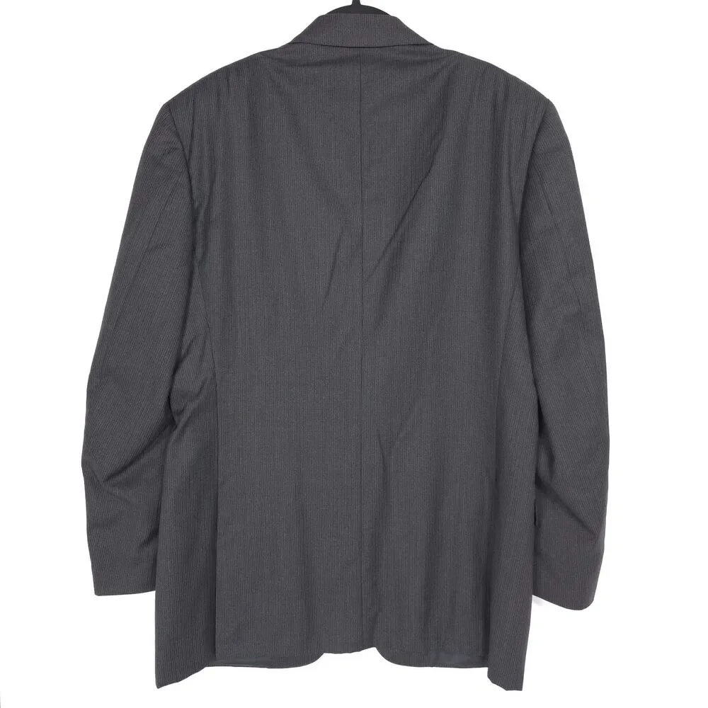 CANALI ITALY MADE 100‎ % Wool Blazer Jacket Gray Pinstripe 42L Sport Coat